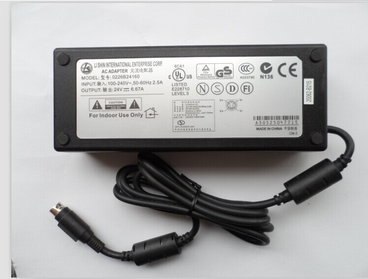 New LISHIN 24V 6.67A 0226B24160 AC ADAPTER POWER SUPPLY 4pin FOR HKC LCD 2723 T7000 Specification: